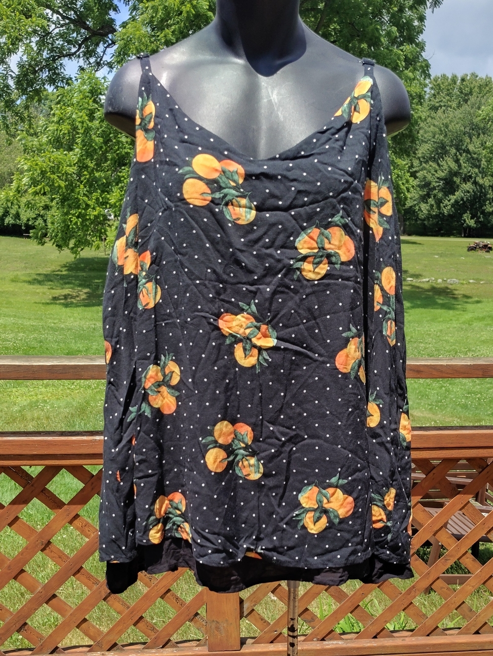 Torrid Black & Orange Sophie Challis Double Layer Swing Cami Size 2